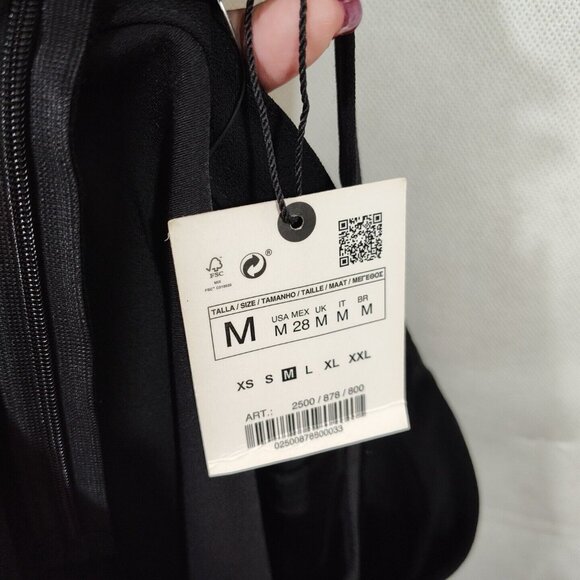 Zara Black Swing Tank Top Women Size M Sleeveless Zip Closure NEW - Picture 6 of 6